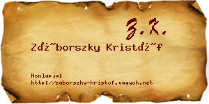 Záborszky Kristóf névjegykártya