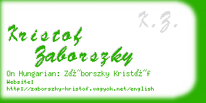 kristof zaborszky business card